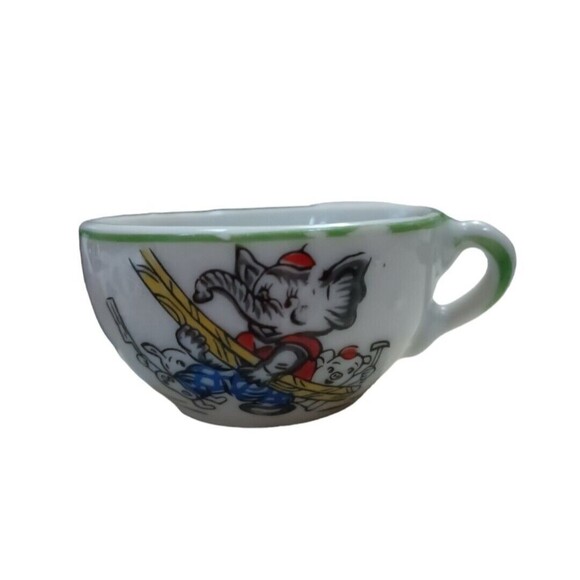 Vintage Mini Tea Cup Elephant Hand Painted/Etched Construction Made In Japan - Picture 3 of 3